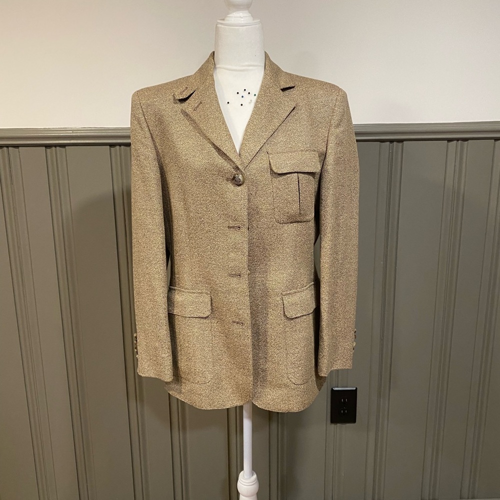Ralph Lauren Vintage Tan Blazer Classic Tailored Design